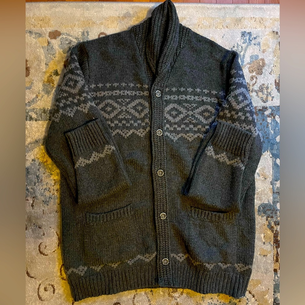 Men’s Eddie Bauer sweater Cardigan size large tall LT LIKE NEW CONDITION